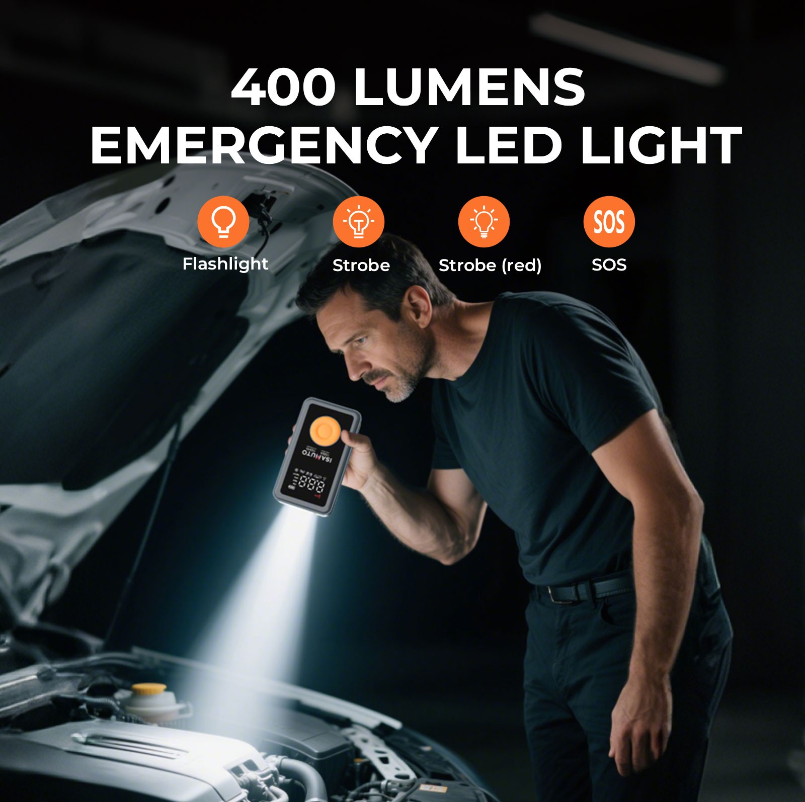 12000mAh 1500A Arrancador Cargador De Bateria Portatil Para Auto Carro Coche