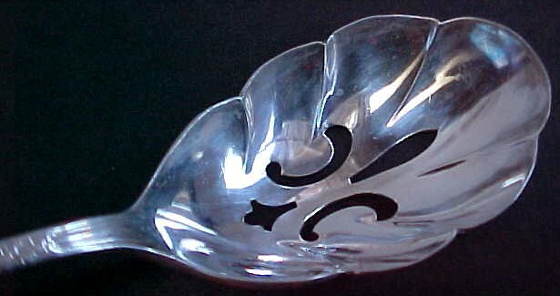 Rogers Serving Spoon Meat Fork Scalloped Slotted Spoon