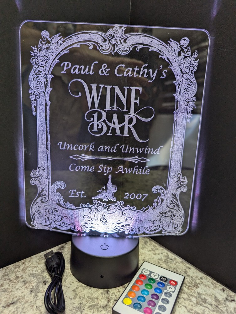 Wine Bar Custom made L.E.D. Large light display #2