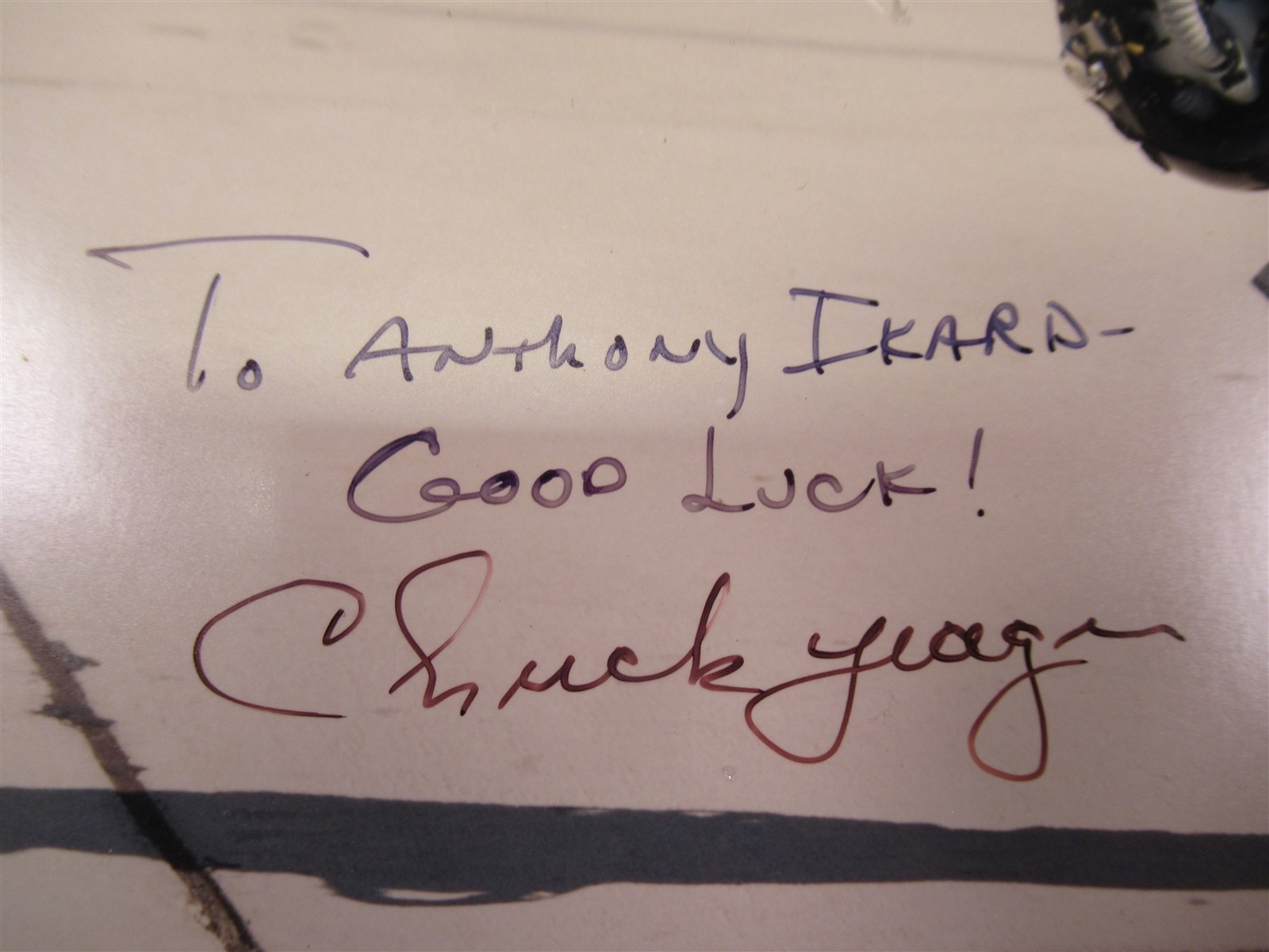 Chuck Yeager Autographed Photo 8x10 Northrop YF-23 "Black Widow II" prototype