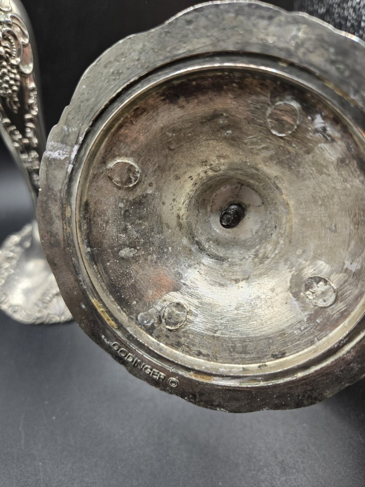 GODINGER Silver Art Co. 8" Candlestick Set Pair Baroque Grape Pattern