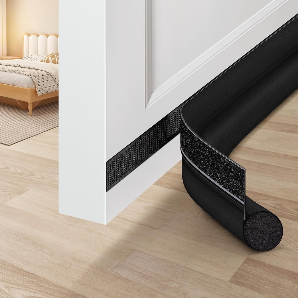 Weather-Resistant 36'' Black Door Draft Guard - Effortless Installation Solution