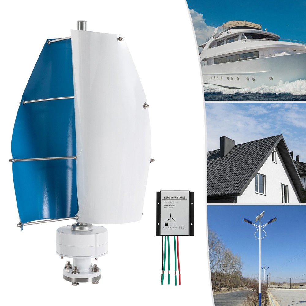 100W Vertical Axis Wind Turbine Generator 12V with Controller Home Windmill Kit