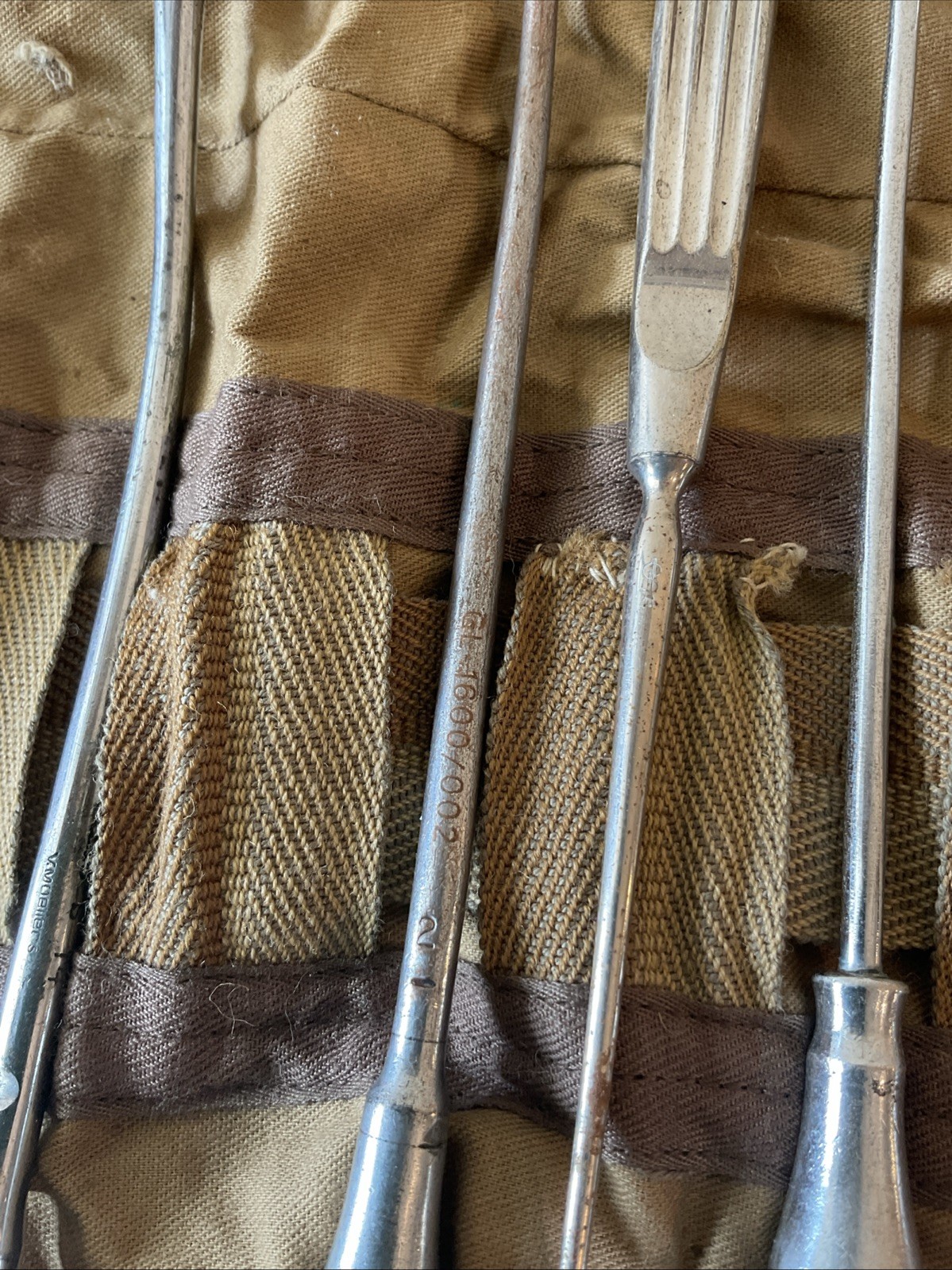 Lot Set Of Vintage Military Curette Field Surgical Instruments Tools