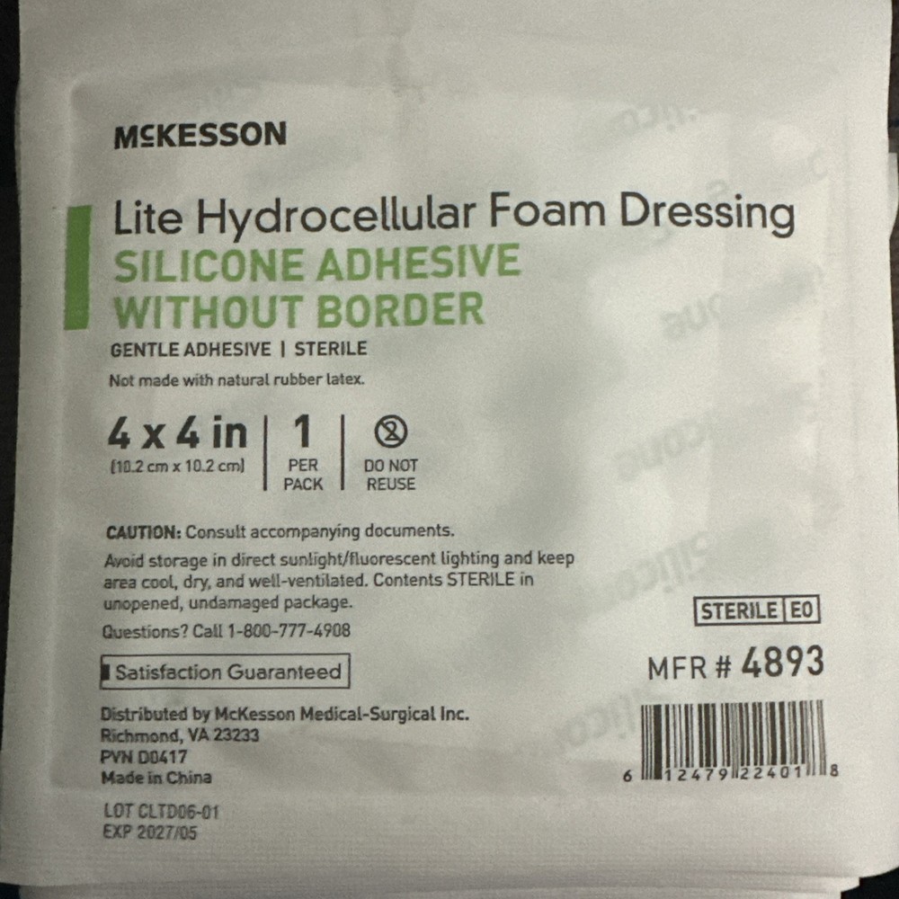 Lite Hydrocellular Foam Dressing 4x4 20 Count