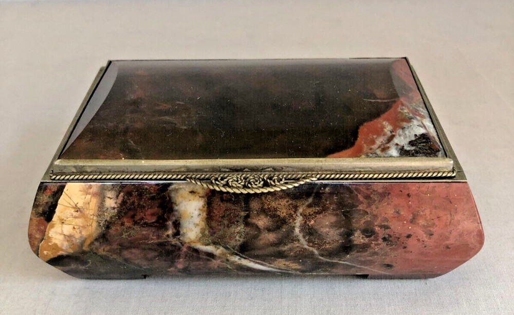 Vintage Russian Hinged Jasper Stone Box