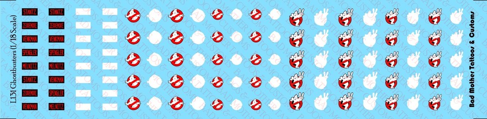 Ghostbusters Waterslide Decals for 1/18 Scale Action Figures