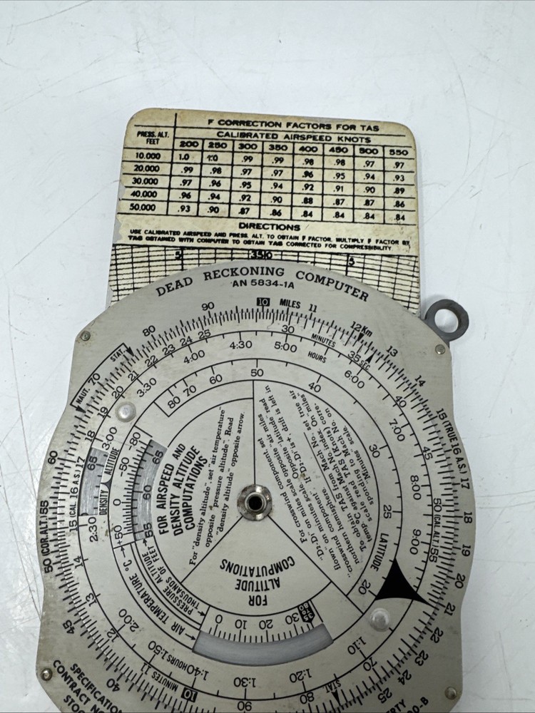 US AIR FORCE AN-5834-1 DEAD RECKONING COMPUTER - Vintage Unit