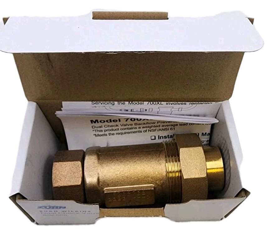 Zurn Wilkins 1UFMX34UF-700XL Dual Check Valve Outlet 3/4" FNPT / Inlet 1" FMTC