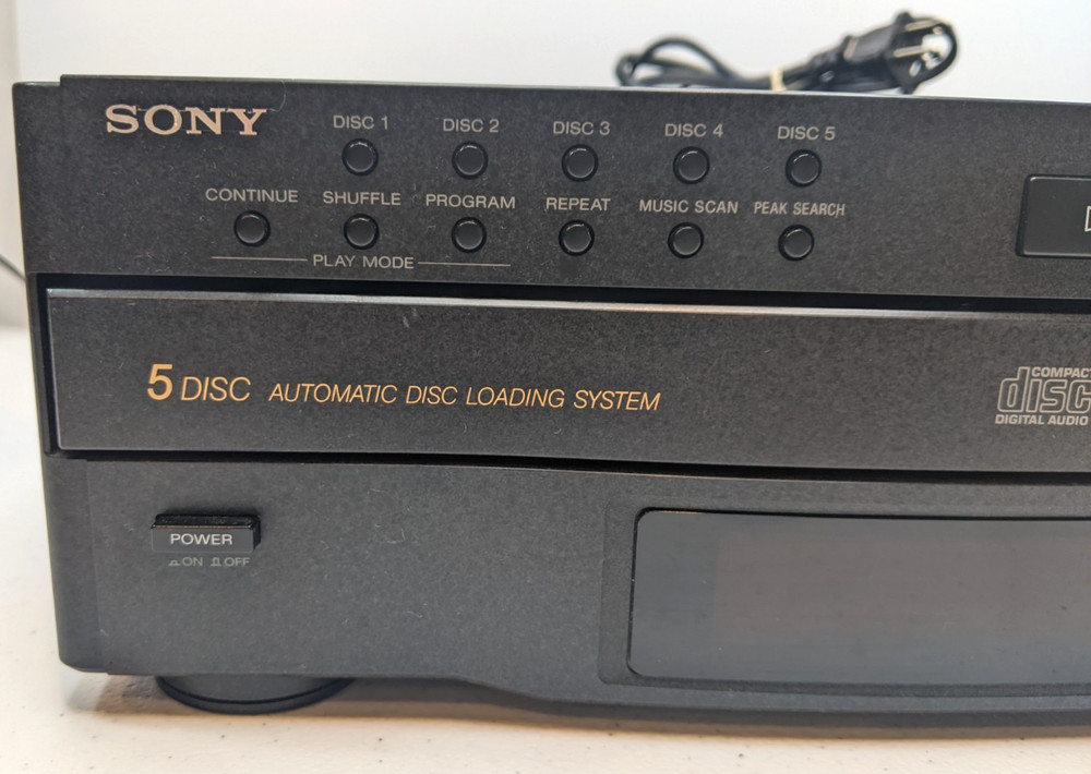 Sony CDP-C322M 5 Disc Carousel CD Player Deck High Density Linear No Remote