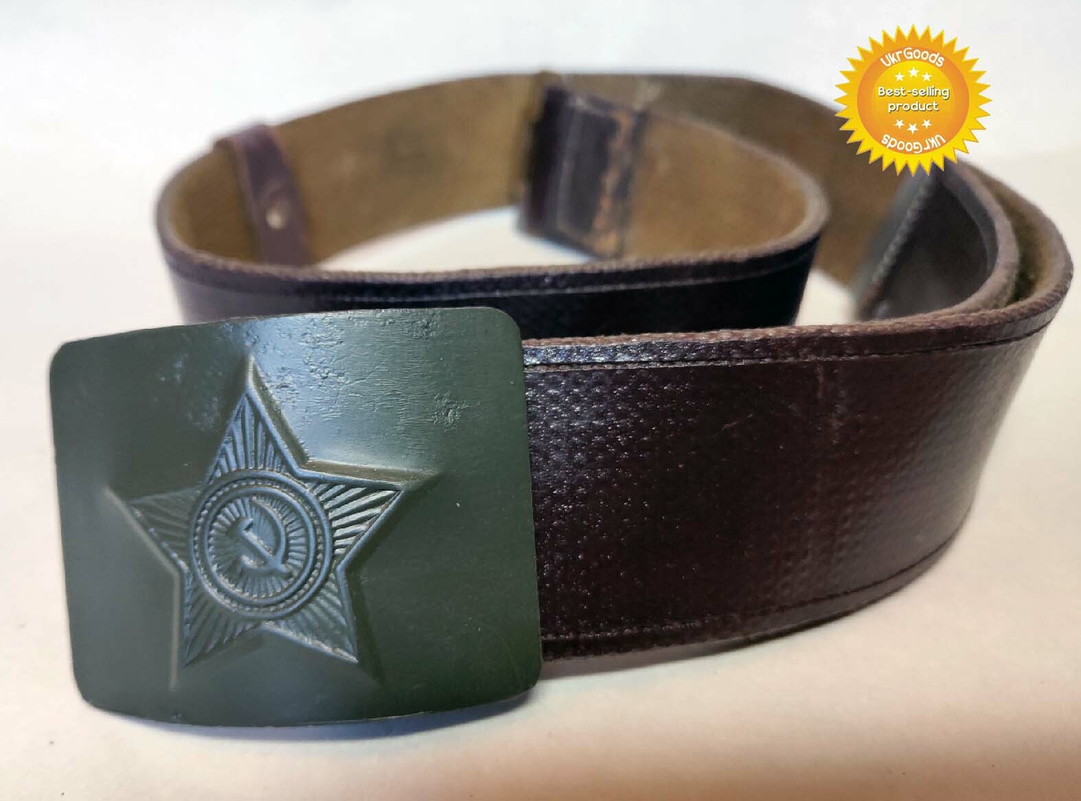 Uniform Belt Buckle Brown Original Dated Soviet Russian Army (41,3"/105 cm) Used