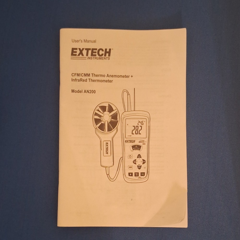 Extech AN200 Vane Anemometer InfraRed Thermometer Temperature Measurement