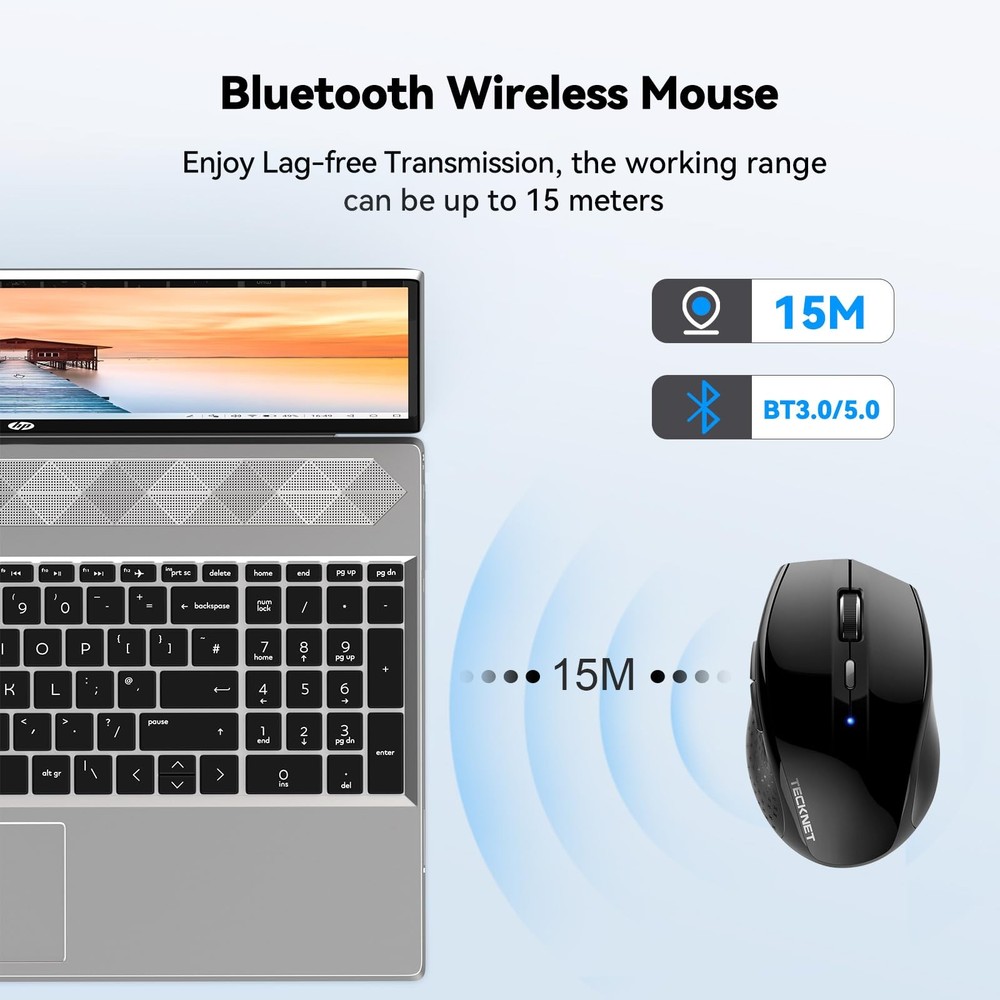 Bluetooth Mouse, 4800 DPI Wireless Mouse, 2-Year Battery 6 Adjustable DPI, 6 ...