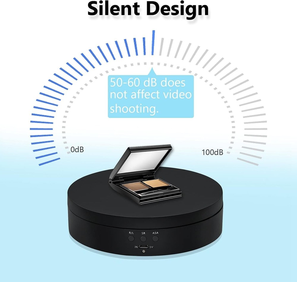 360 Degree Rotating Display Stand, 5.4 Inch Motorized Spinning Platform, Elec...