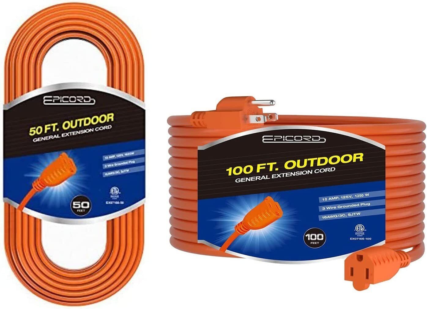 6/8/15/25/50/100 Foot Heavy Duty Outdoor/Indoor Extension Cord 16/3 Orange USA