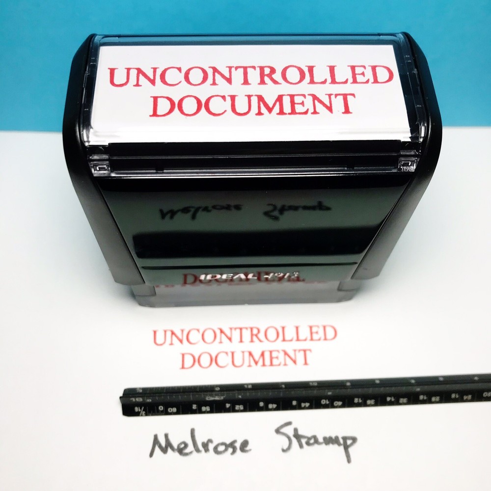 Uncontrolled Document Rubber Stamp Red Ink Self Inking Ideal 4913