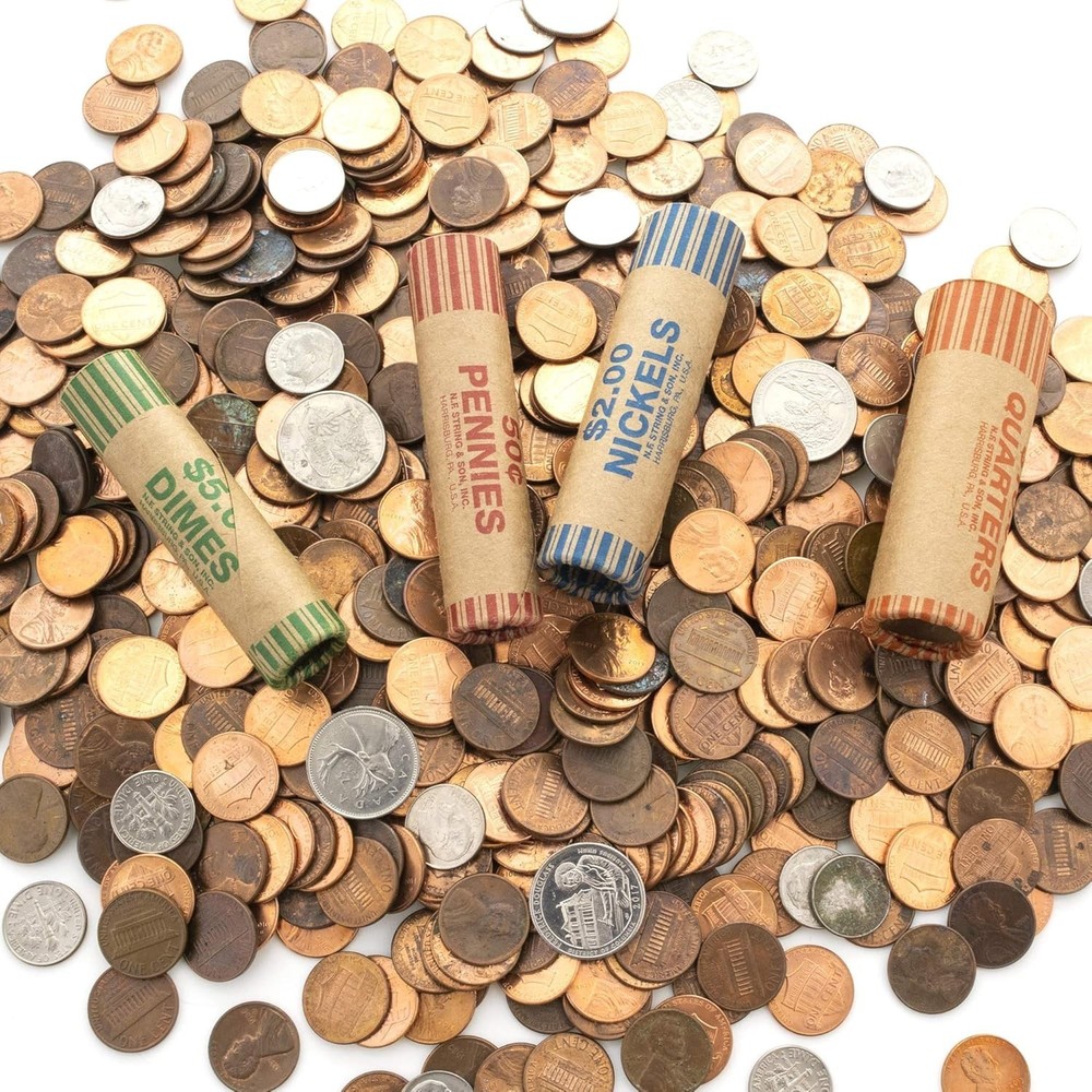 Bazic Coin Wrappers - 36 Color-Coded Penny Rolls for Efficient Coin Counting