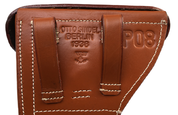 WWII GERMAN LUGER P08 Hardshell brown LEATHER HOLSTER WITH TAKE DOWN TOOLS