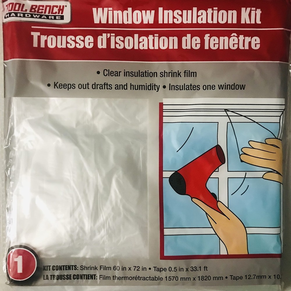 Tool Bench Hardware Window Insulation Kit, 60" x 72", Insulates 1-Window