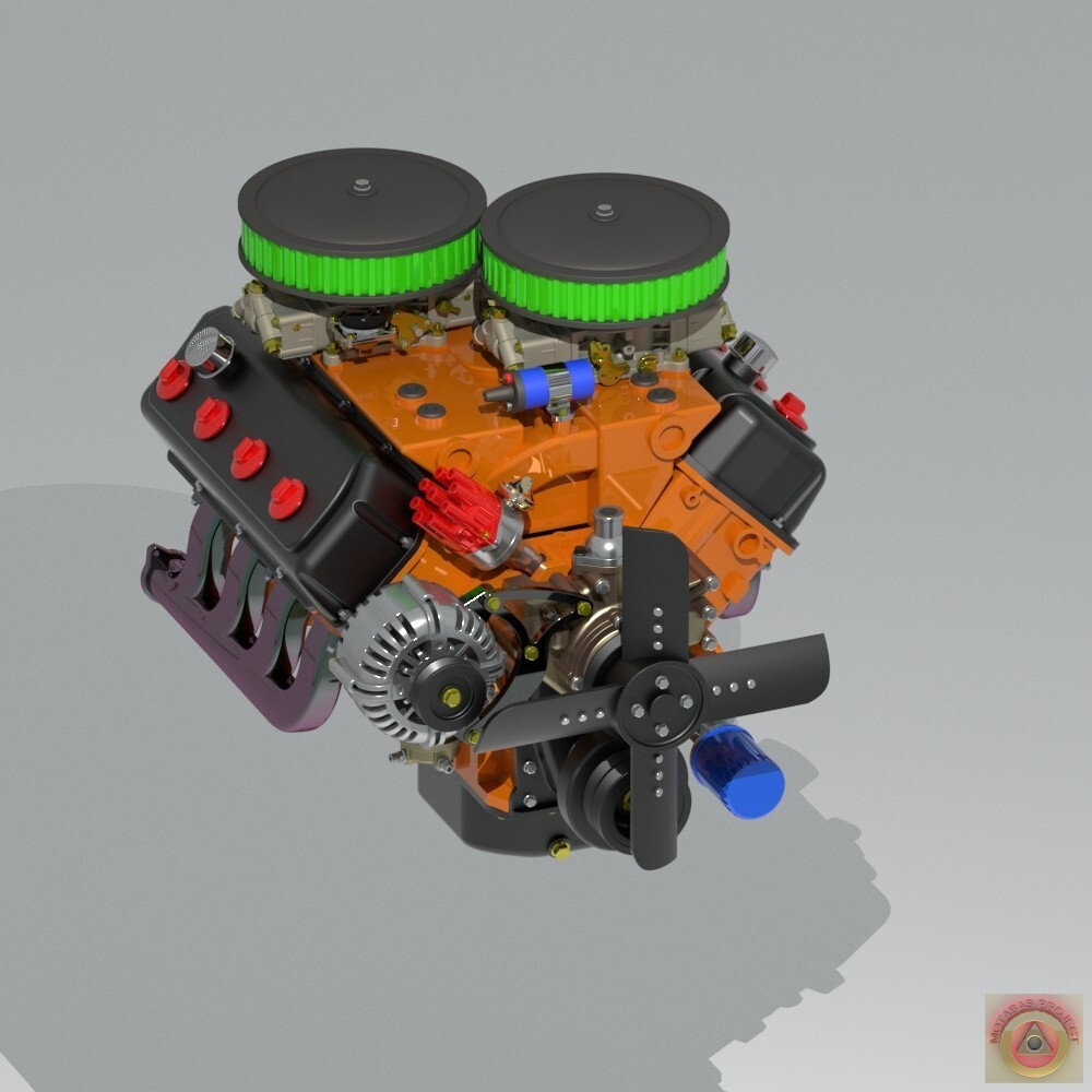 1:25-1:24 Scale Hemi 426 Cross Ram Engine Kit Resin Printed