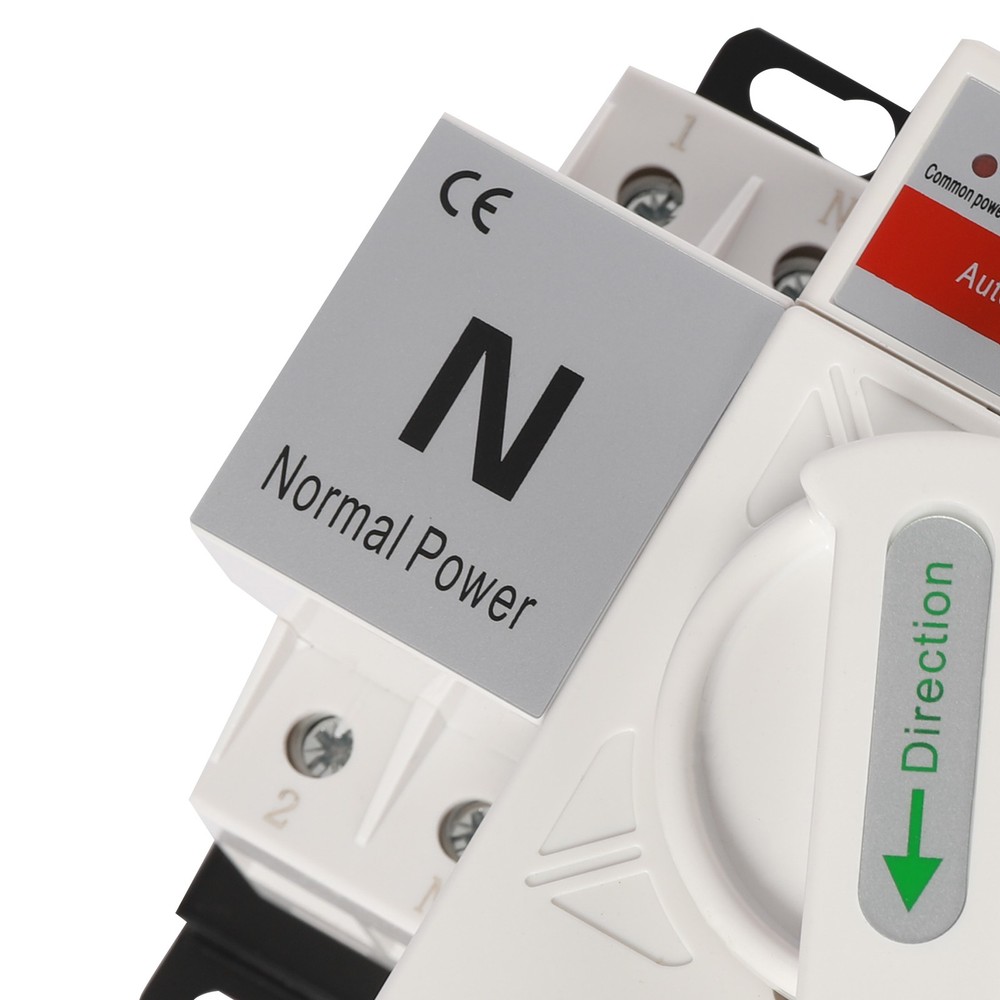 Dual Power Automatic Transfer Switch Toggle Controller - White, New