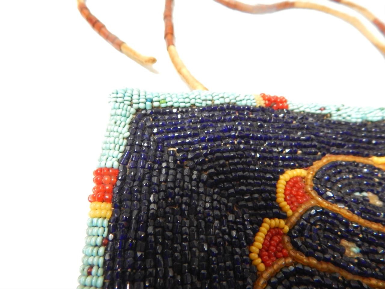 ANTIQUE 1920-30s YAKIMA PLATEAU INDIAN FULLY BEADED BOTH SIDES POUCH