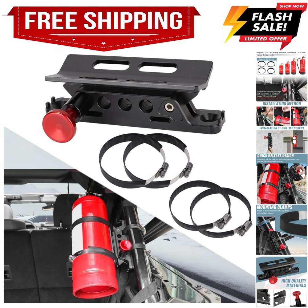 Aluminum Quick Release Roll Bar Fire Extinguisher Mount Holder Compatible wit...