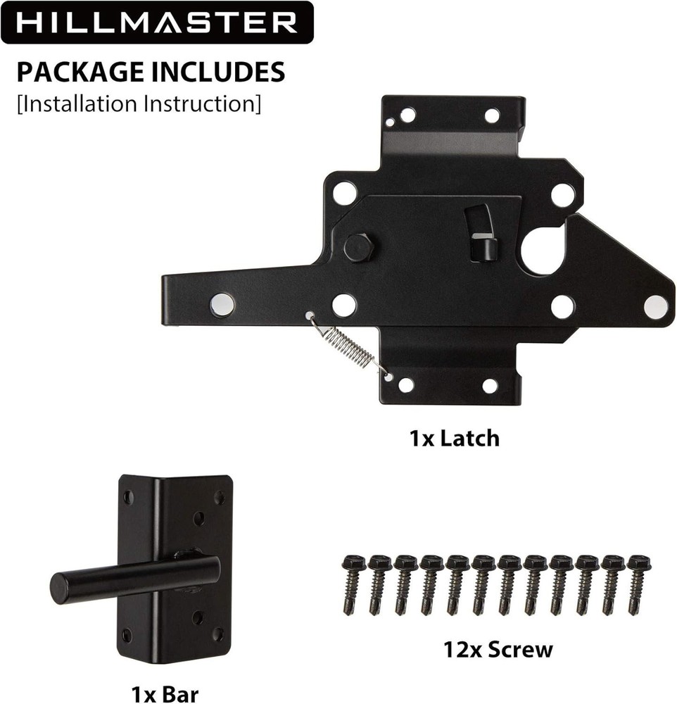 Gravity Self Locking Gate Latch - Superior Black Powder Coat