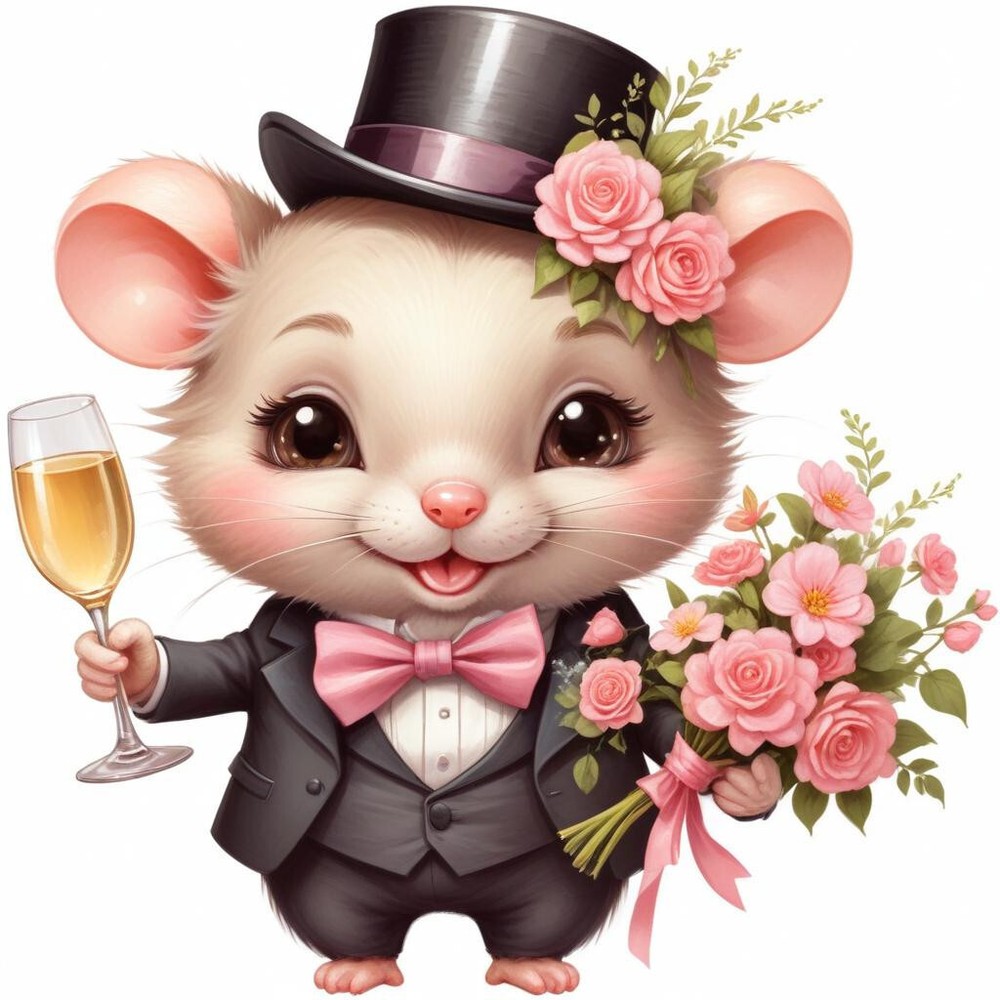 30 Custom Romantic Mouse Personalized Address Labels