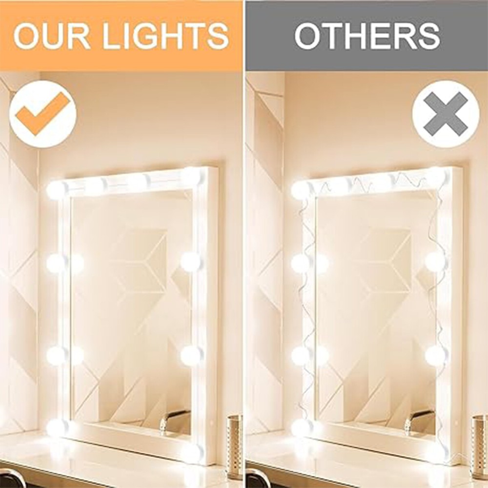Vanity Light, Hollywood Style Led Vanity Mirror Light Kit 10 Dimmable Bulbs