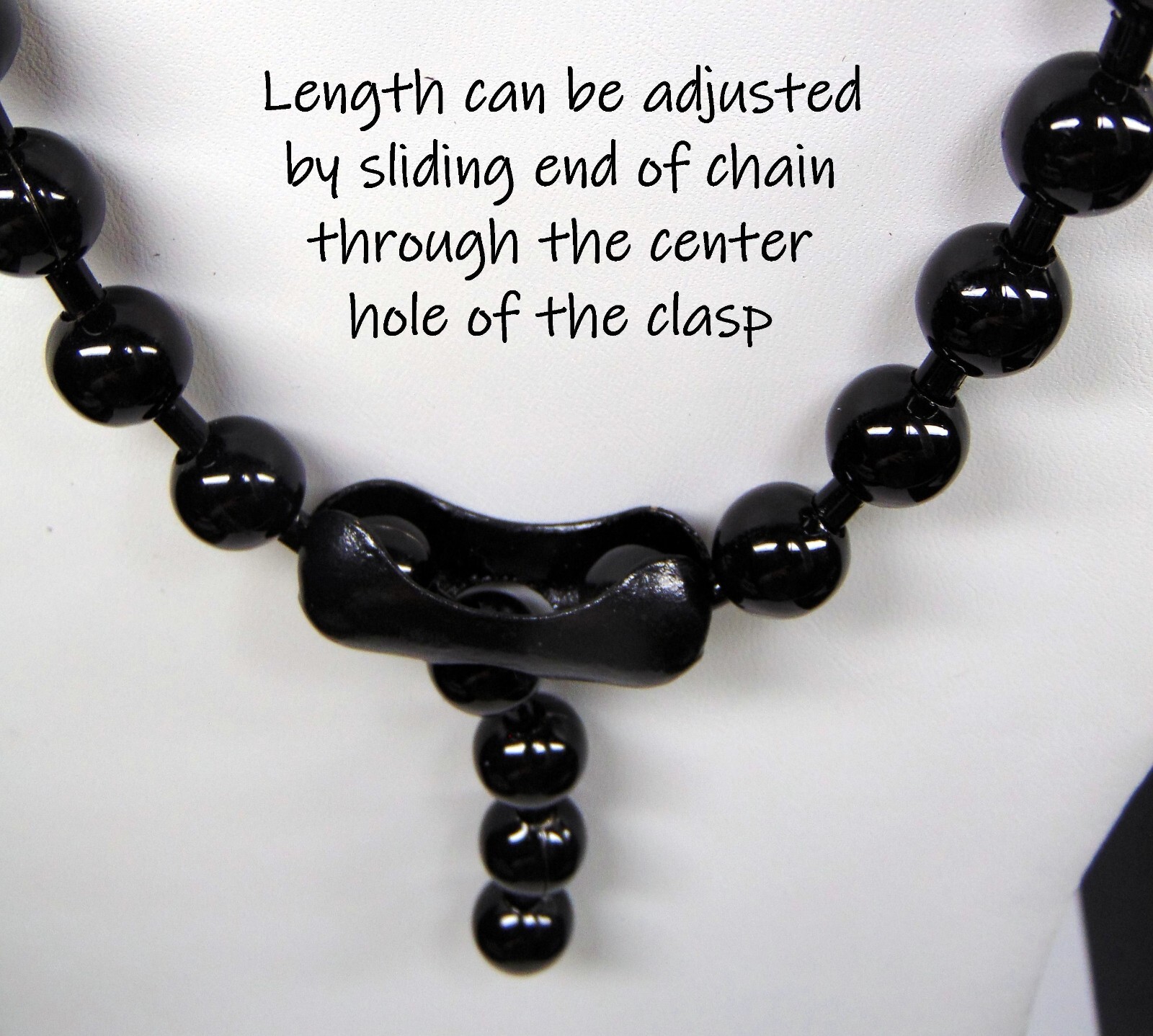 BIG Glossy BLACK BALL Chain Necklace or Bracelets ~ 12mm / 1/2" bead #30 SHINY
