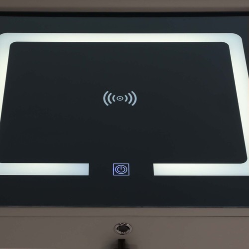 Bluetooth Speaker Smart Bedside Table Cabinet with Light USB& Wireless Charging