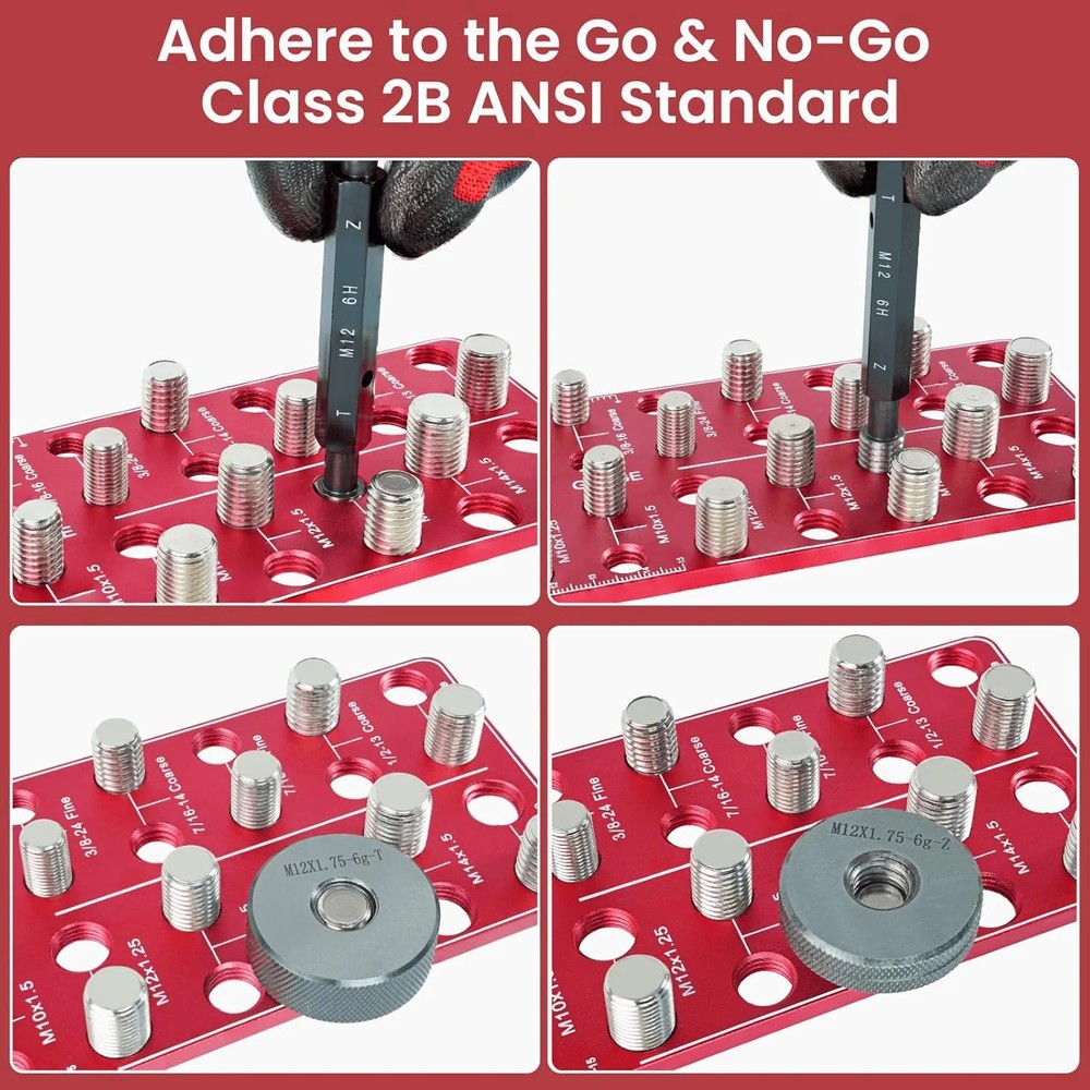 Thread Checker, Rustproof Nut and Bolt Thread Checker, Wall-Mountable Bolt Size