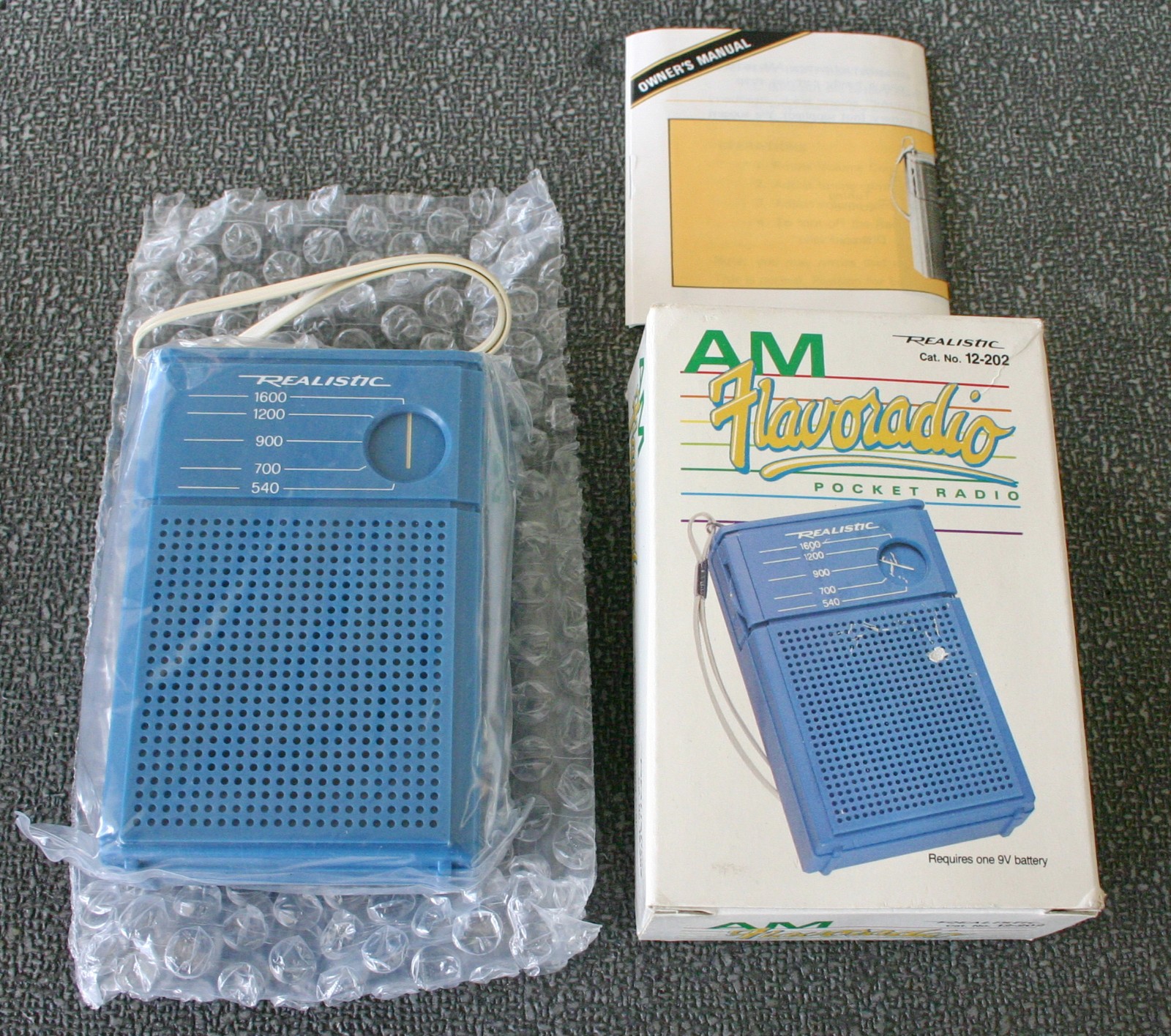 Radio Shack 12-202 AM Flavoradio Flavor Radio Blueberry New in Box NOS from 1987