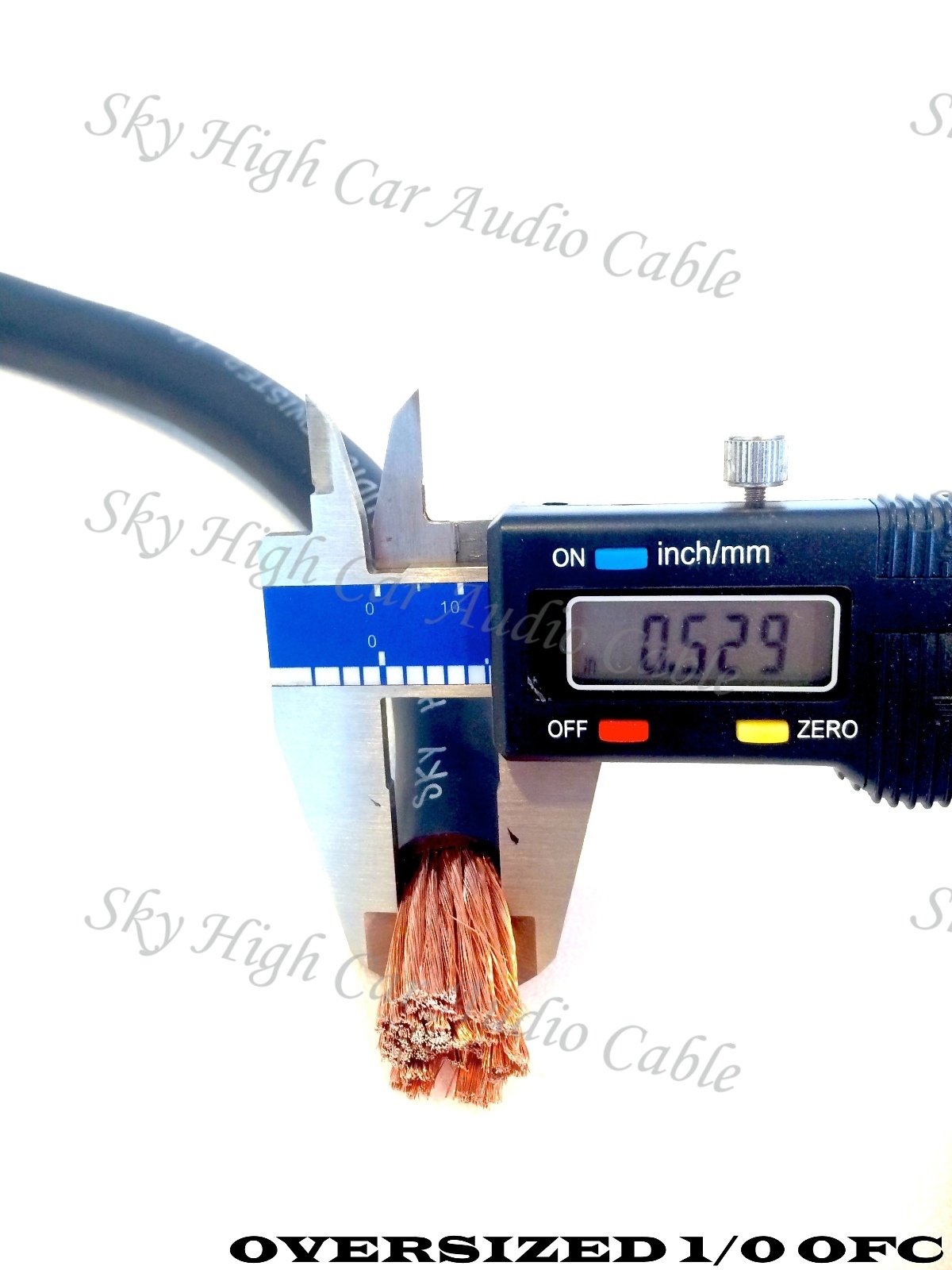 20 ft OFC 1/0 Gauge Oversized 10' RED & 10' BLACK Power Ground Wire Sky High Car