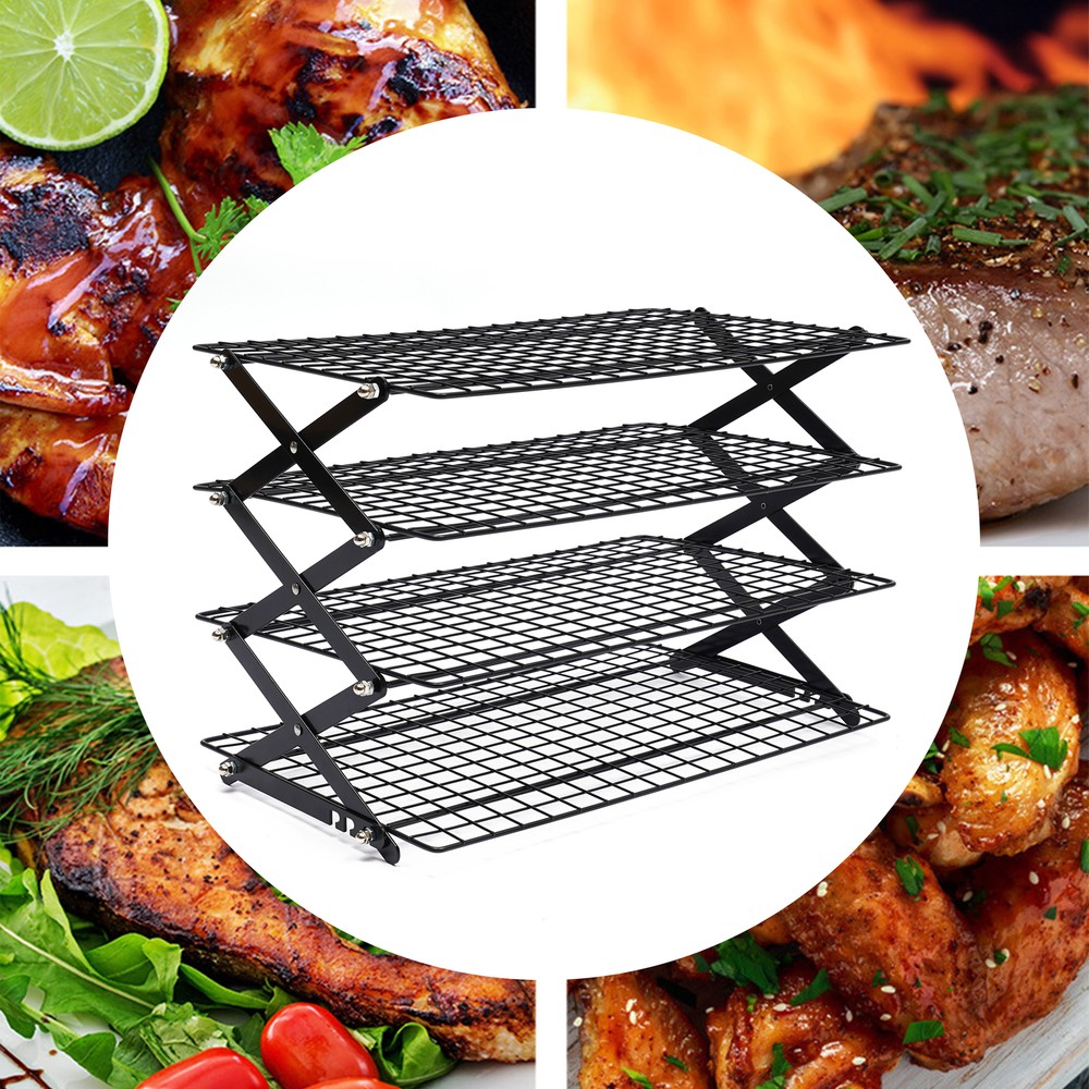 4 Tier Collapsible Cooling Rack Baking Cookie Rack Stackable Cooling Bakeware