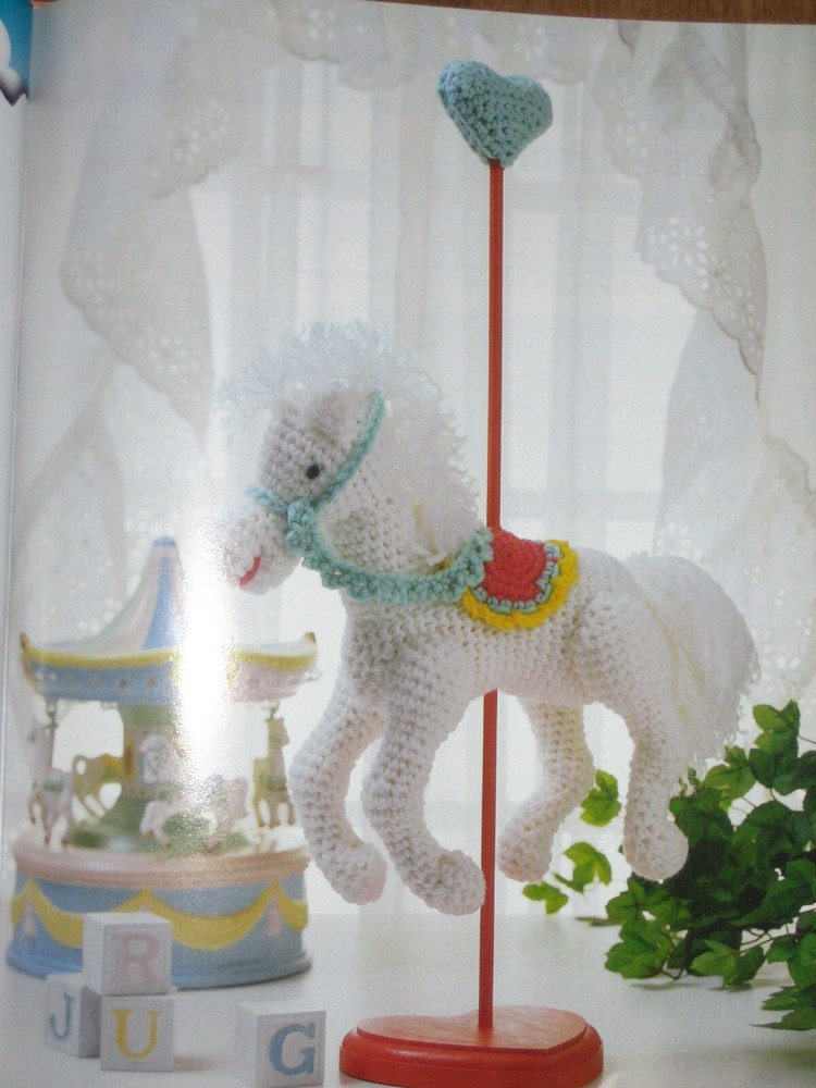 Prancing pony; toy; (#AF-77) vintage  crochet  pattern