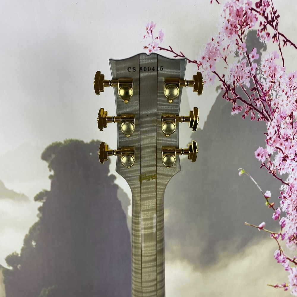 Custom 6 String Electric Guitar Gold Hardware Flame Maple Shell Abalone Inlay