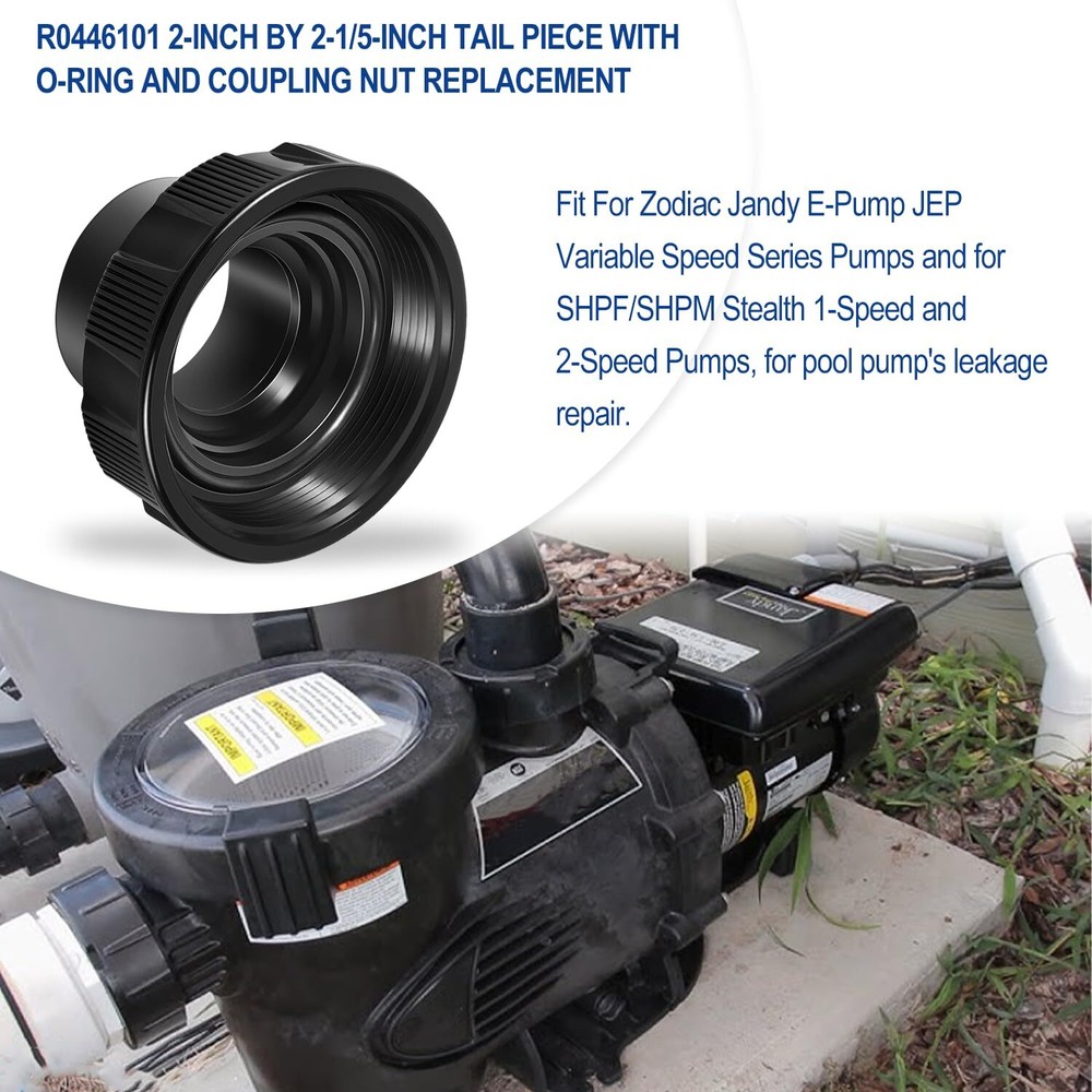 for Jandy Stealth Pump Zodiac R0446101 Tail Piece Kit O-Ring Coupling Nut 2 Pack