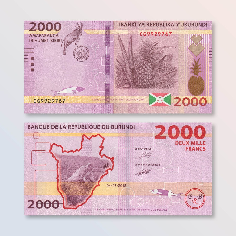 Burundi 2000 Francs, 2018, B238b, P52, UNC