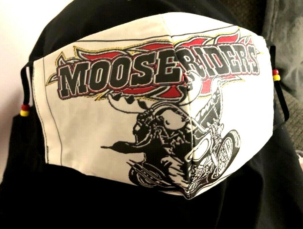 ***Moose Riders *** REVERSIBLE Cotton Face mask (handmade)2
