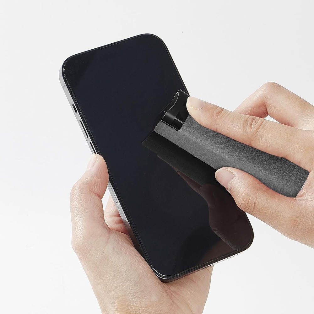 Effortless Screen Cleaning Kit: 10ml Spray & Reusable Microfiber Cloth - Grey