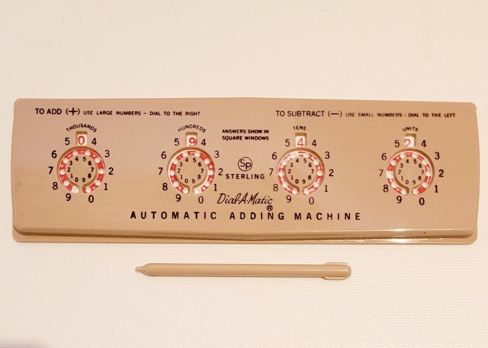 VTG STERLING "ADD IT" AUTOMATIC ADDING MACHINE--WITH BOX AND STYLUS