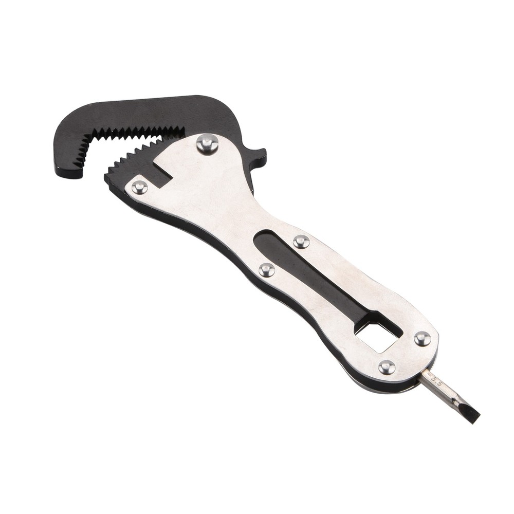 Micro Adjustable Wrench Self Adjusting Stainless Steel Tool Compact Silver