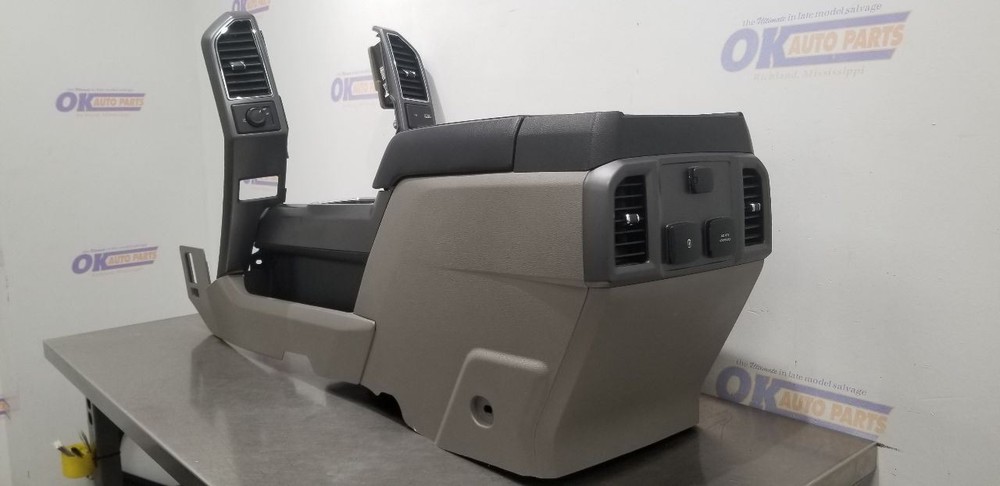 19 FORD F150 COLUMN SHIFT FRONT CENTER FLOOR CONSOLE ASSEMBLY GRAY