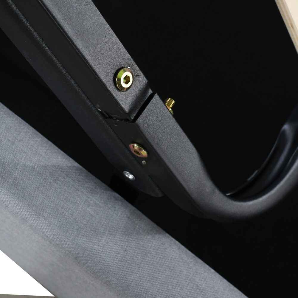 Twin Size Upholstered Platform Bed Frame with Hydraulic Storage System Gray