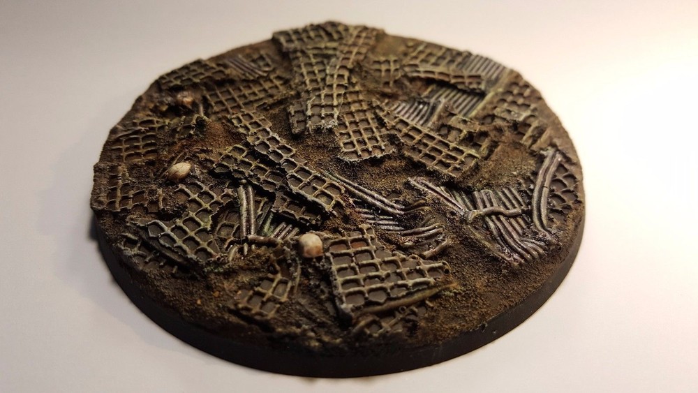 100mm ROUND RESIN BASE TERRAIN SCENERY RUSTY GRATES WARHAMMER 40K