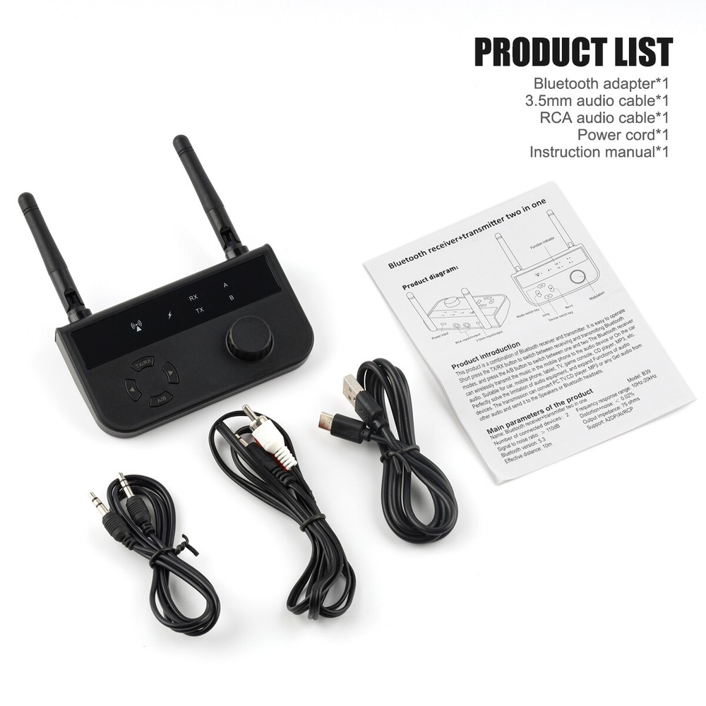 Long Range Bluetooth 5.3 Transmitter Receiver For TV Home Stereo Audio Adapter-
