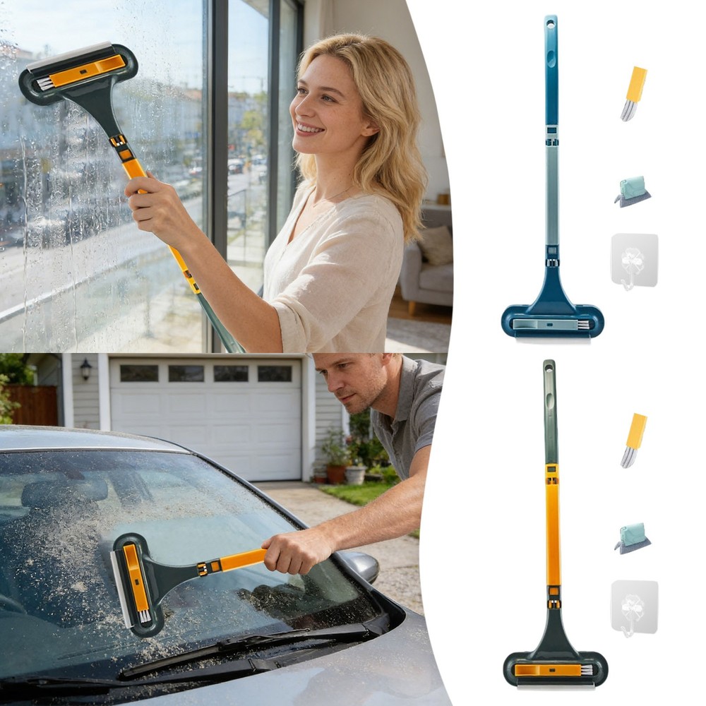 Window Screen Cleaning Brush,2 in 1 Window Screen Cleaner Tool with Squeegee