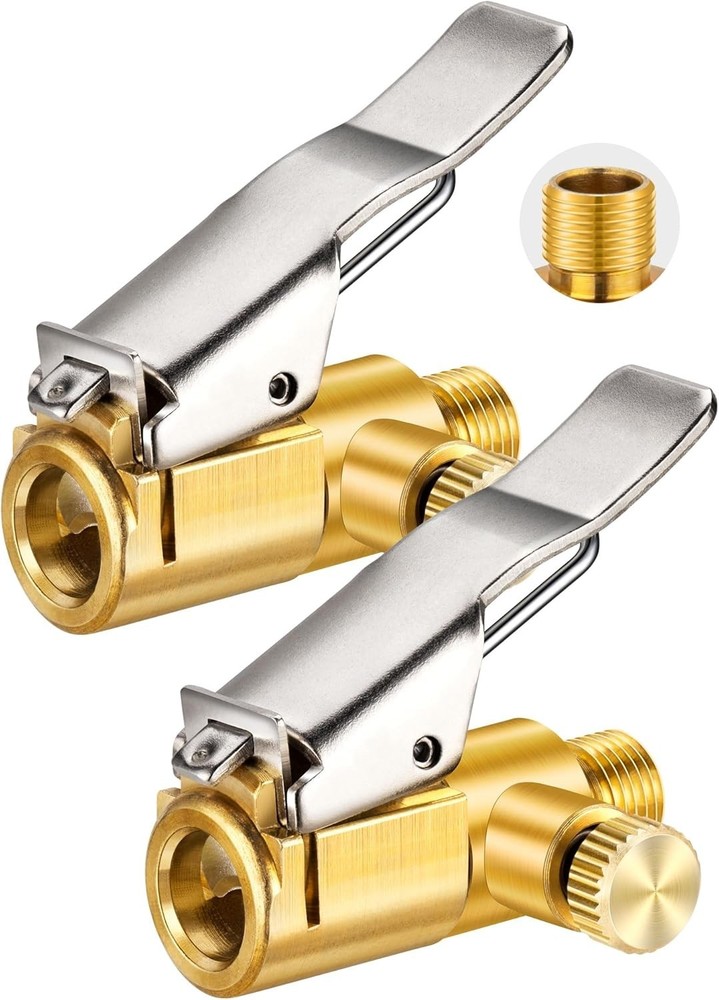 Universal Tire Inflator Chuck Adapter Set - Quick Release & Strong Seal (2-Pack)